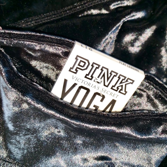Victoria Secret PINK Crushed Velvet Black Legging - Picture 2 of 3